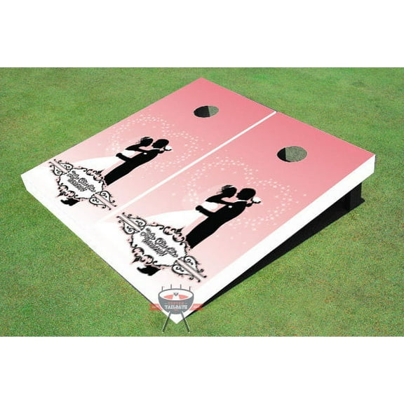 Hug Wedding Themed Cornhole Boards