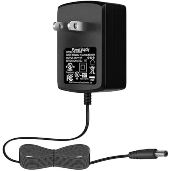 12V 1A Power Supply, AC 100-240V to DC 12V 1A 1000mA Power Adapter w/5.5x2.1mm Tips, FCC, UL-Listed, 10 Feet Power Cord for Security Cameras, Router, LED Strip Light, Home Appliances, Scanner