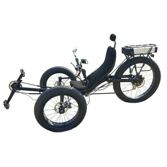 Big Wheel Fat Tire Electric Tricycle | Adult Off Road Recumbent Trike with High Carbon Steel Frame