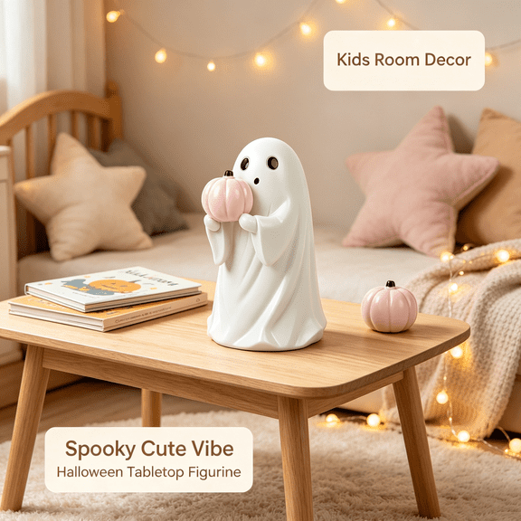 Halloween Ghost Resin Ornament, Cute Scary Halloween Decoration, Indoor Outdoor Halloween Decor, Perfect for Halloween Party Home Yard Multicolor B