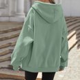 thumbnail image 4 of Wutalume Women's Fashionable Oversized Hooded Casual Sweatshirt with Zip-Up Solid Colour Jacket, Plush Lining, Warm and Comfortable, Perfect for Everyday Use and Layering,Light Green L, 4 of 4