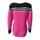 thumbnail image 4 of Suéter de cuello redondo para mujer, suéter de rayas de colores a juego, suéter para mujer, 4 of 5