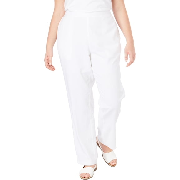Woman Within Plus Size Tall Straight Leg Linen Pant
