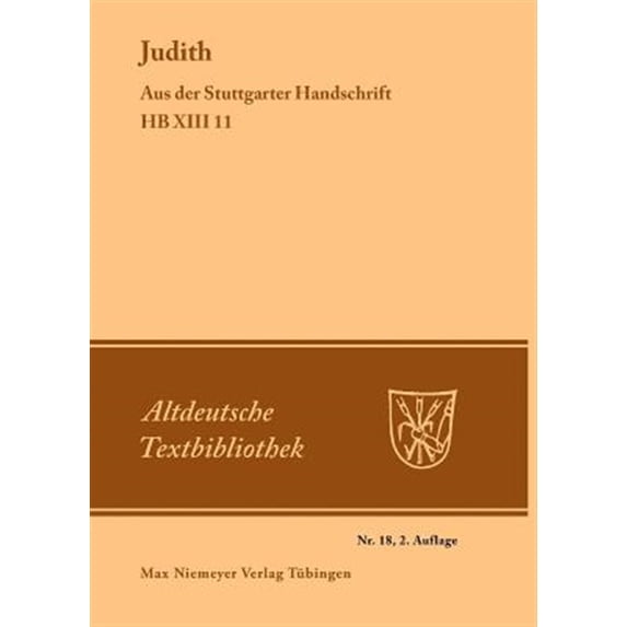 Pre-Owned Altdeutsche Textbibliothek: Judith (Paperback)
