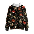 thumbnail image 5 of Xoenoiee Ladybug Flower Print Zip Up Hooded Sweatshirt for Girls Graphic Jacket with Front Pocket Long Sleeve Coat Activewear T-shirts Casual Coat Spring Fall Clothes, 14-16 Years, 5 of 7
