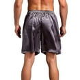 thumbnail image 5 of SWSMCLT Men's Summer Pajamas Short Pajama Shorts Sleeping Sleepwear Comfy Soft Cool Elastic Waist Silky Dark Grey Large, 5 of 5