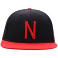 thumbnail image 2 of Men's Top of the World Black/Scarlet Nebraska Huskers Team Color Two-Tone Fitted Hat, 2 of 4
