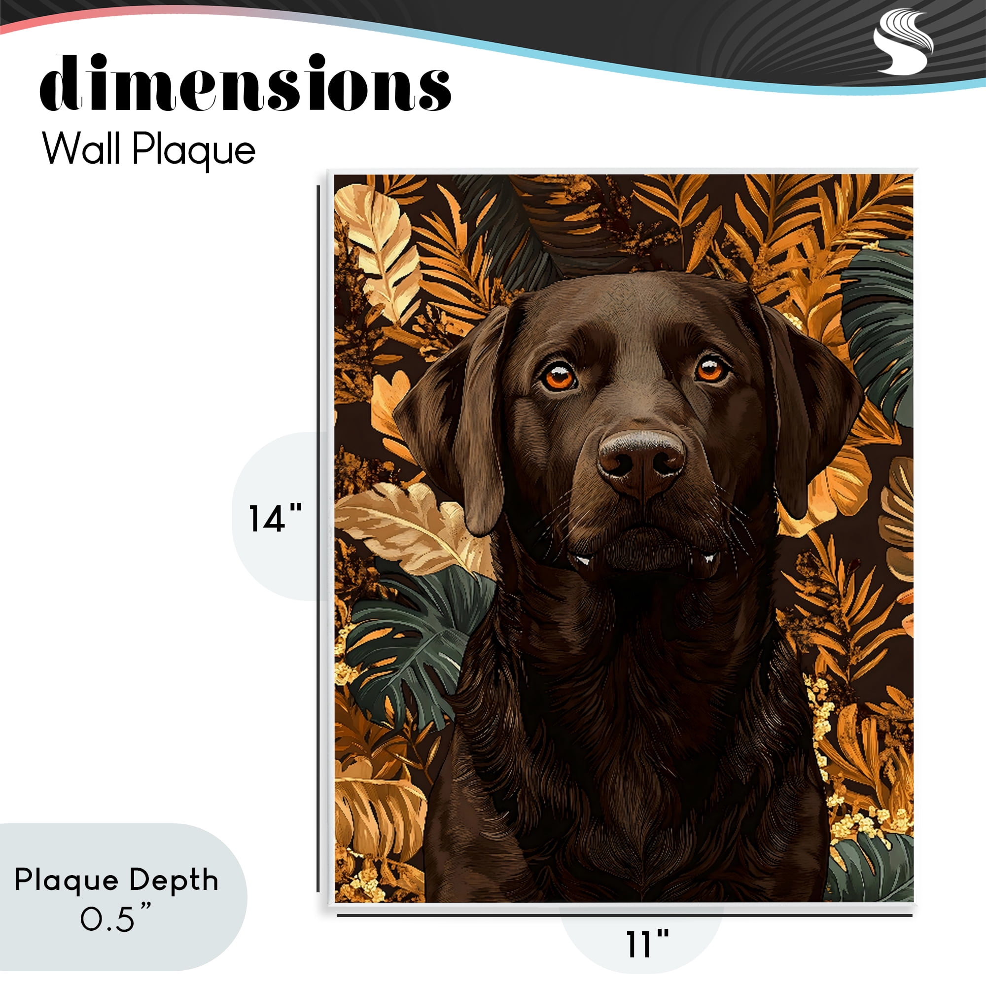 Stupell Industries Labrador with Golden Leaves Wall Plaque Art, design by Creative Studio