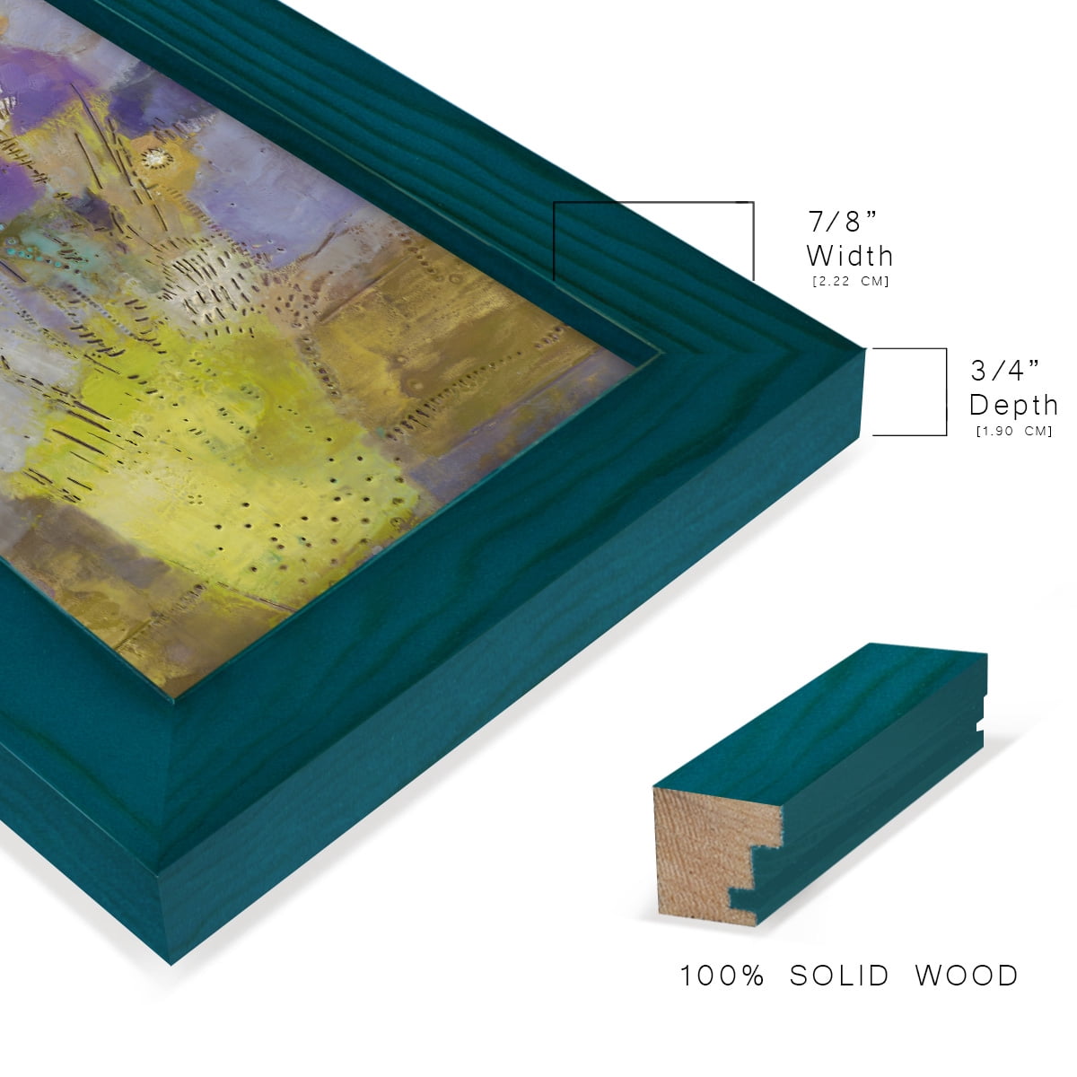Blumen I -Framed Print w/glass-Ocean Blue