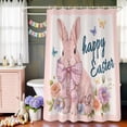 thumbnail image 5 of Shower Curtain for Bathroom Happy Easter Pastoral Bunny Waterproof Bath Curtains Shower Curtains with Hooks,Watercolor Floral Butterfly Bathroom Curtain Privacy Drapes for Bathtubs Toilet 36x72in, 5 of 9