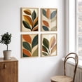 thumbnail image 2 of Framed Print Wall Art Set of 4 - Abstract Floral Botanical Poster Art - 4 Pieces Colorful Leaves Modern Wall Decor for Living Room - 8"x10"x 4 NATURAL, 2 of 7