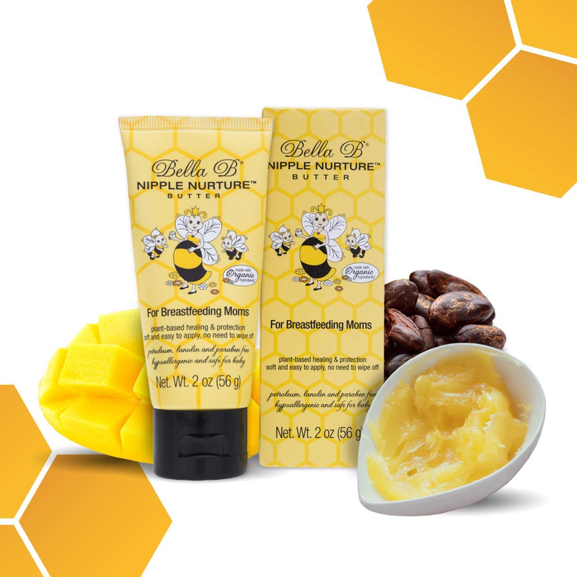 Bella B Nurturing Nipple Butter 2 oz - Organic Nipple Cream For Breastfeeding - Natural Nipplecreams For Breastfeeding - Breastfeeding Nipple Cream - Nipple Cream For Breastfeeding Organic