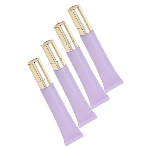 CATIEBYE 4-Pack Empty Squeeze Tube Lip Gloss Bottles, PP Plastic, Refillable Cosmetic Containers for Beauty