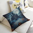 thumbnail image 5 of pumpkins full moon Flowers Linen toss pillowcase Decoration pillowcase Gift preferred 18x18" Cushion cover 4 set Sofa pillowcase Sofa bedroom living room car, 5 of 8