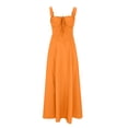 thumbnail image 5 of QUNYINEY Women's Dresses Sleeveless Casual Solid A-Line Dress Empire Waist Split Hem Square Neck Maxi Sundress, 5 of 7