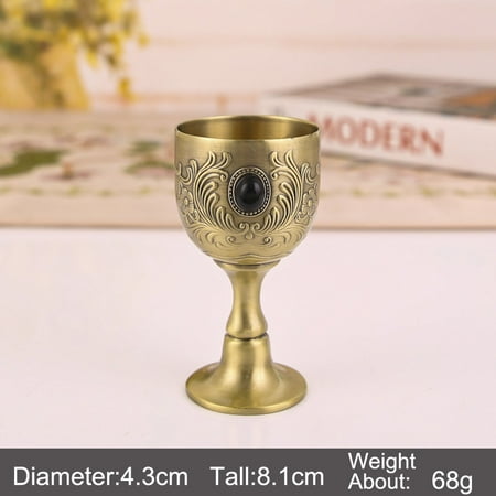 

SUKIY Vintage Wine Cup Tea Cups Goblet Home Metal Art Craft Ornaments 40/100ml