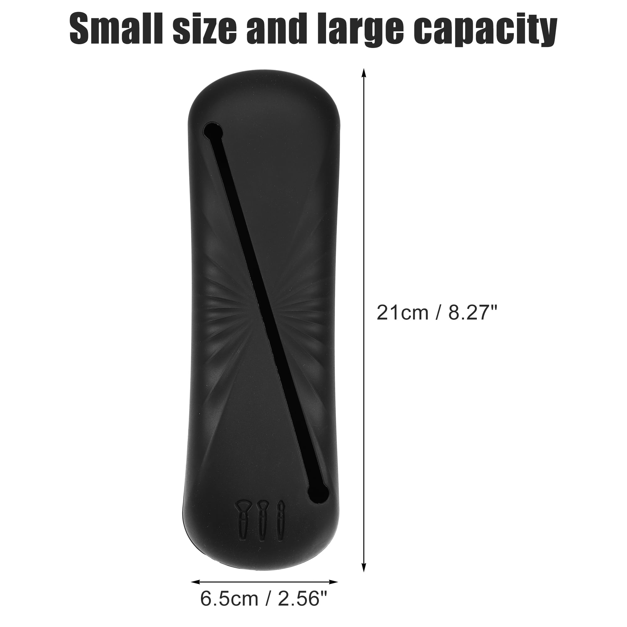 Unique Bargains 1Pc Travel Makeup Bag Makeup Organizer Bag Silicone Portable Black
