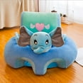 thumbnail image 4 of Blublu Park Baby Support Sofa, Sitting Chair Safe Sit Up Back Head Protect Seat Learn to Sit Chair for Toddlers 3-24 Month Floor Plush Lounger (Elephant), 4 of 7