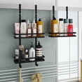 thumbnail image 2 of Black Iron Storage Rack Hanging Basket Drain Wall Mounted Shelf Rustic Storage, 2 of 9