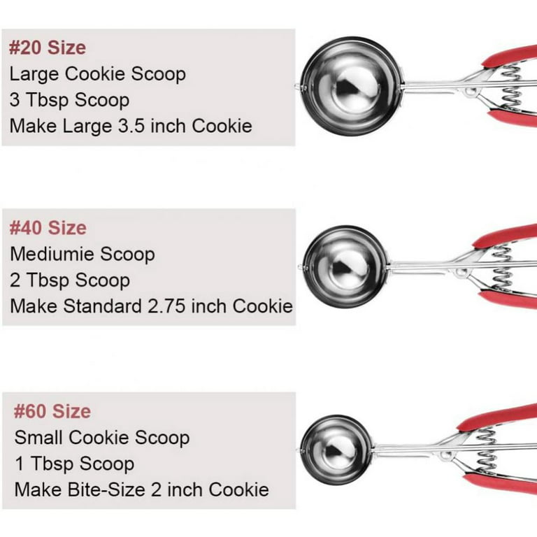 3 Size Stainless Steel Ice Cream Scoop Spoon Spring Handle Cookie Scoop  Kitchen