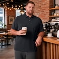 thumbnail image 3 of Big and Tall Polo Shirts for Men Button Collar Summer Plus Size Shirts Business Casual Short Sleeve Oversized Tshirts, 4XL, 3 of 9