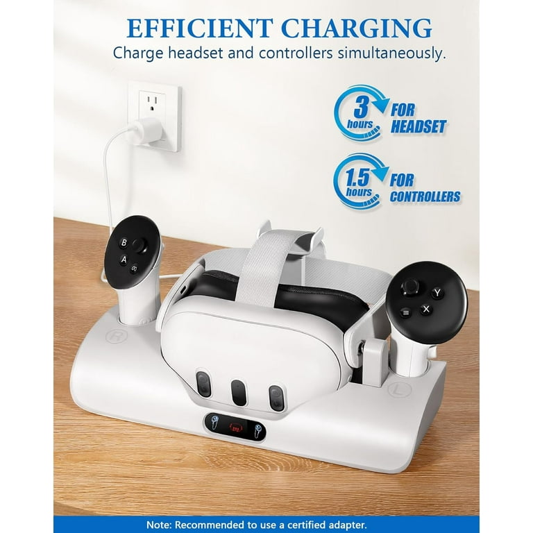 Charging Dock for Oculus/Meta Quest 3, LED Indicator Magnetic Fast