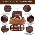 thumbnail image 2 of Neceser de Cuero Organizador de Viaje con Gancho para Colgar, Gran Capacidad e Impermeable Organizador de Maquillaje y Herramientas de Afeitado para Artículos de Baño y Cosméticos.(Negro), 2 of 7