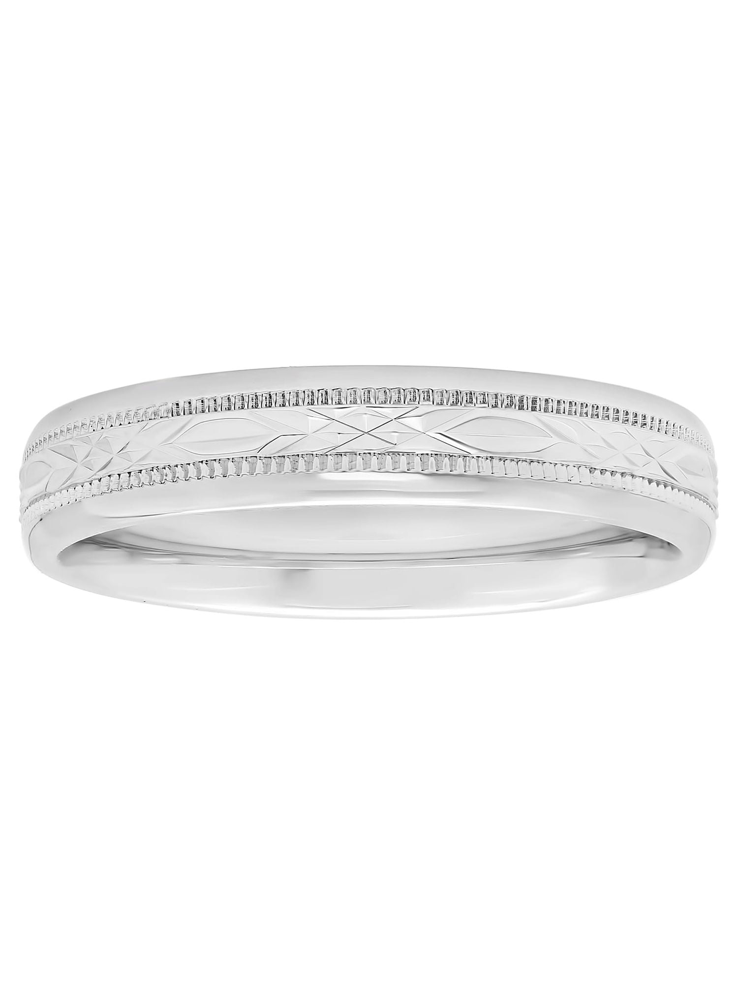 Brilliance Fine Jewelry His and Hers Sterling Silver Diamond Cut Matching Wedding Band Set