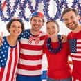 thumbnail image 5 of 4th of July Garland Decorations, 6.56Ft Glitter Tinsel Patriotic Decor for Tree Car Golf Cart Parade Float Bike Party Table Yard Door Boat Indoor Outdoor Holiday Home (Red White Blue Star, 2 Pack), 5 of 6