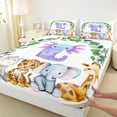 thumbnail image 4 of Feelyou Dreamy Axolotl Animal Twin Sheet Sets, Cartoon Cheetah Elephant Zebra Lover Twin Fitted Sheet, Teens Kids Boys Girls Flat Sheet, Ultra Soft Bedroom Decor, 3 Pieces, 4 of 8