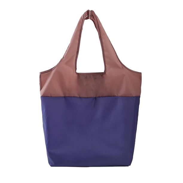 Bolsa de compras plegable de poliéster, bolsa de mano portátil de gran capacidad para supermercado