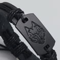 thumbnail image 6 of Neutral Leather Vintage Braided Rope Black Wolf Head Bracelet Fashion JewelryAL, 6 of 6