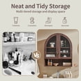 thumbnail image 6 of SinCiDo Arched Wall Cabinet with Adjustable Shelves & Glass Doors, Brown, 6 of 7