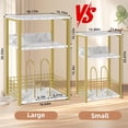 thumbnail image 4 of Large Record Player Stand, 3-Tier End Table with Vinyl Storage Up to 130 Albums, Industrial Turntable Printer Tables, Modern Side Tables for Living Room, Office, Gold, 4 of 9
