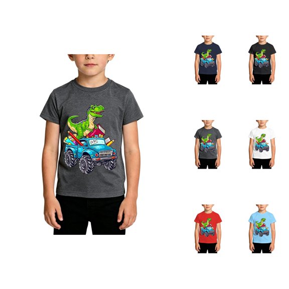 Back to School Shirt Casual Cartoon Prints Boys T Shirts Crewneck Short Sleeve Kids Clothes 1-13 Years