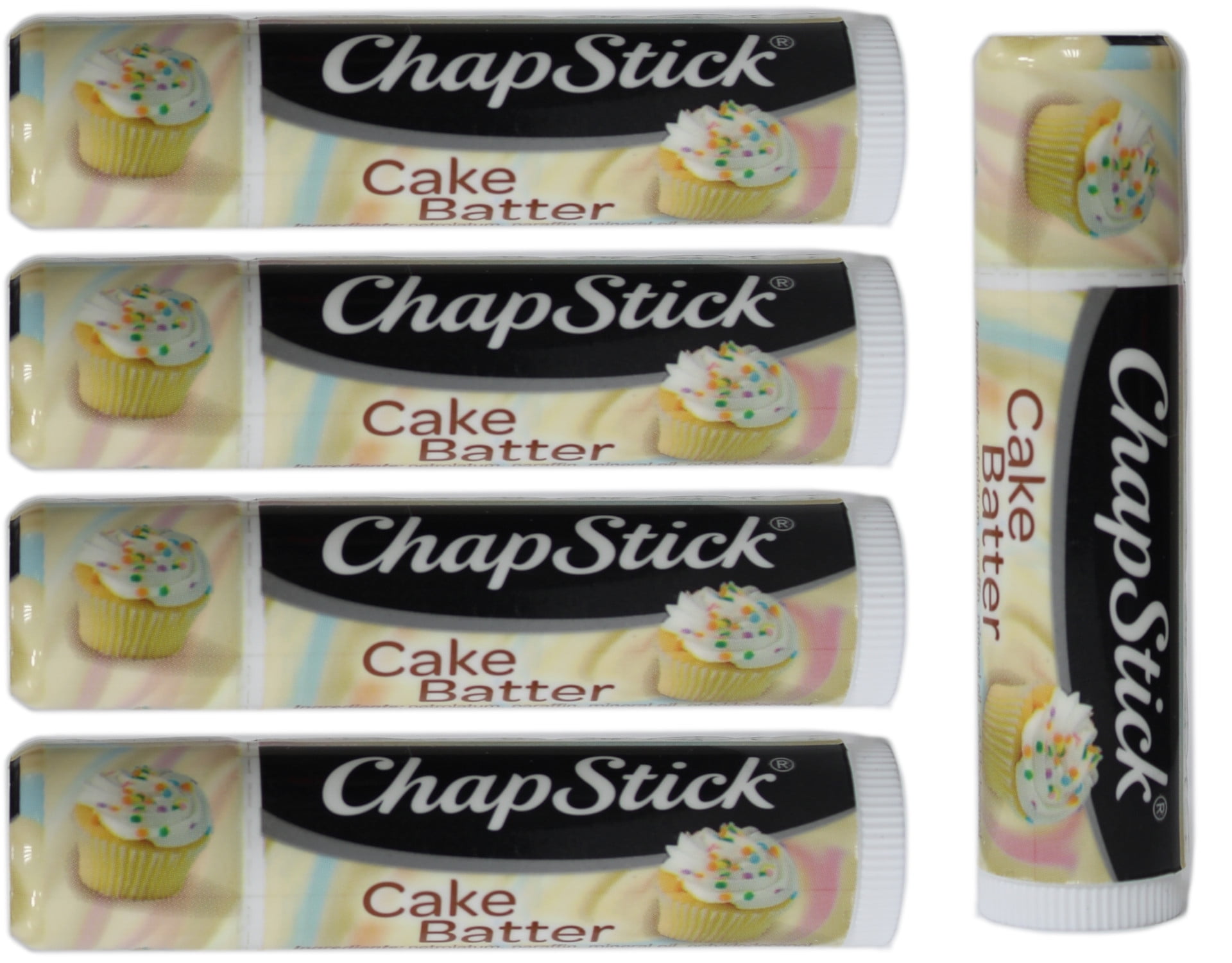 Chapstick Cake Batter Flavored Lip Balm 0.15 ounce (5 Pack)
