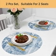 thumbnail image 5 of Blue Coastal Round 13 Inch Placemats Set of 2, Nautical Coral Starfish Shell Octopus Sea HeatResistant Non Slip Place Mats for Dining Table, Wipeable Braided Kitchen Table Mats for Housewarming, 5 of 9