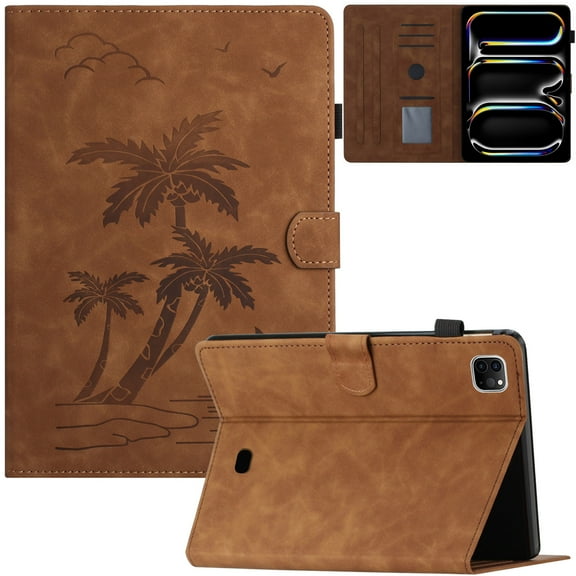 Artyond 2024 iPad Pro 11 Inch Case M4 5th Generation, Premium PU Leather with Auto Sleep/Wake Card Slots Multi-angle Viewing Stand Case for iPad Pro 11 Inch M4 (5th Generation) 2024 Release, Brown