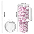 thumbnail image 4 of Vsdgher Pink bows Pattern 40 oz Tumbler with Handle and Straw Lid | Insulated Cup Reusable Stainless Steel Water Bottle Travel Mug | Gifts for Women Men Him Her, 4 of 8