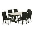 thumbnail image 2 of East West Furniture V627FL624-7 - 7-Piece Dinette Set - 6 Padded Parson Chairs and a Rectangular Dinner Table Solid Wood Frame, 2 of 6