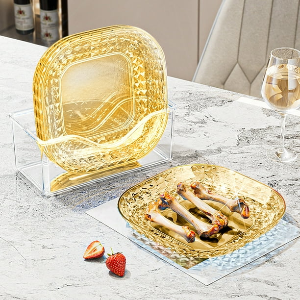 Platos reutilizables plástico, Servilletas Party, Base robusta, Para fiestas, Lavavajillas, Comida al aire libre, Platos de cocina, 4 piezas, Material resistente, Para camping\ Blaxill