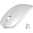 thumbnail image 1 of Wireless Mouse,Slim Wireless Portable Mobile Mouse,2.4G Noiseless Mouse with USB Receiver,Rechargeable Wireless Mouse for MacBook,Laptop,PC,Computer,Notebook (Silver), 1 of 3