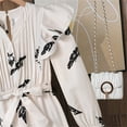 thumbnail image 6 of FAOWME Big Kids Girls Jumpsuits Long Sleeve V Neck Print Lace Up Comfortable Soft Romper For Daily Wear Beige 7-8 Years, 6 of 9
