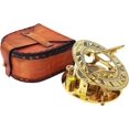 thumbnail image 2 of Brass Nautical - Sundial Compass with Intricate Detailing Comes in an Exquisite Top Grain Leather Case - Premium Sundial Compass, 2 of 9