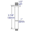 thumbnail image 2 of Black Matte 6" Square Ceiling Shower Arm, 2 of 6