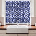 thumbnail image 2 of Ambesonne Ladybug Kitchen Curtains, Happy Bugs, 55"x39", Navy Blue White Yellow, 2 of 3