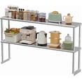 thumbnail image 1 of YUSAZENS 60 x 12 x 33 Inch Stainless Steel Workbench Support Stand, Multifunctional Kitchen Counter Rack for Storage Organization and Workspace, 1 of 8