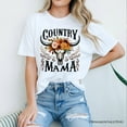 thumbnail image 5 of Country Mama Floral Buffalo Skull Vintage T-Shirt, Western Natural and White Women&rsquo;s Tee, 5 of 6