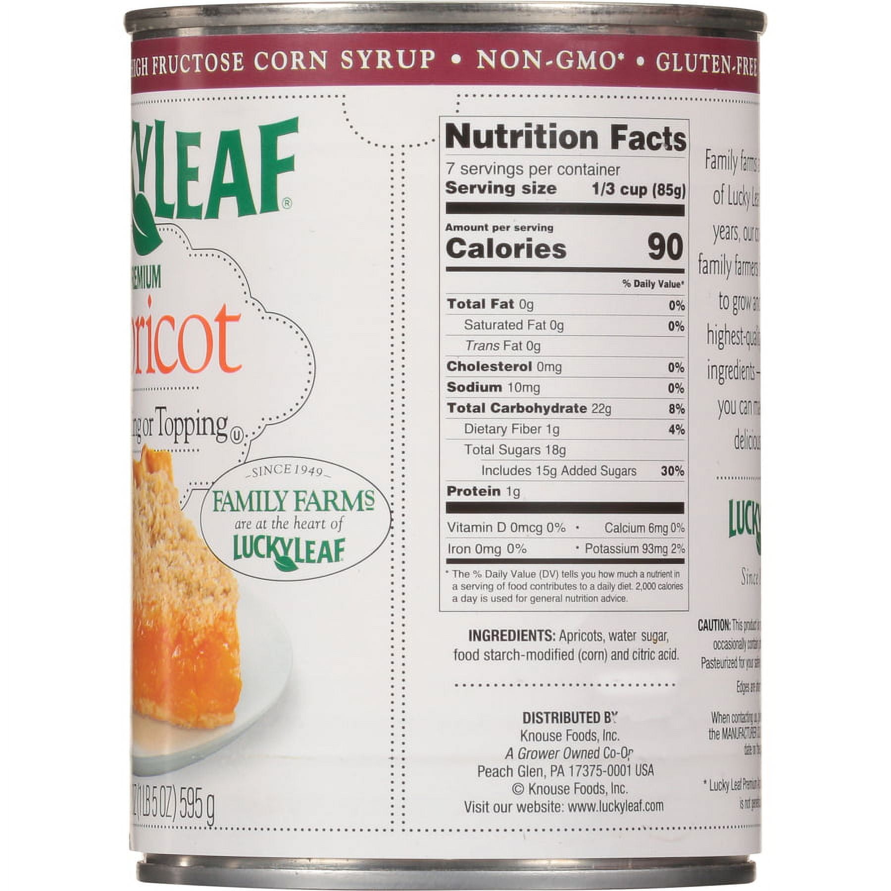 (3 pack) Lucky Leaf® Premium Apricot Fruit Filling & Topping 21 oz. Can