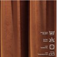 thumbnail image 3 of 3S Brother's Solid Luxury Matte Velvet Soft Curtains Set of 2 Panels Hanging Back Tap & Rod Pocket Home Décor Bedroom Kitchen Office Windows Room Darkering ( Orange-52"x120"), 3 of 6